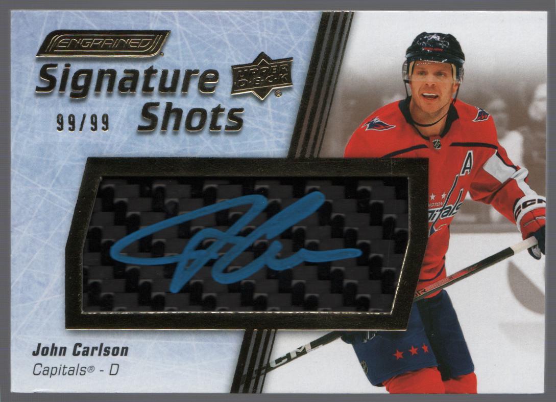 John Carlson #SS-ON 2023 Upper Deck Engrained Signature Shots Hockey