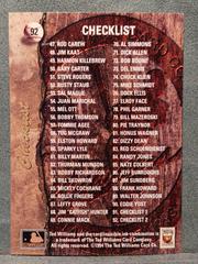 Back  | Checklist Baseball Cards 1994 Ted Williams Co