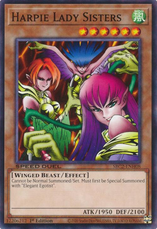 Harpie Lady Sisters SBC2-ENH08 YuGiOh Speed Duel: Battle City Finals
