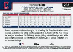 Back Of Card | Tanner Bibee Baseball Cards 2025 Topps Chrome