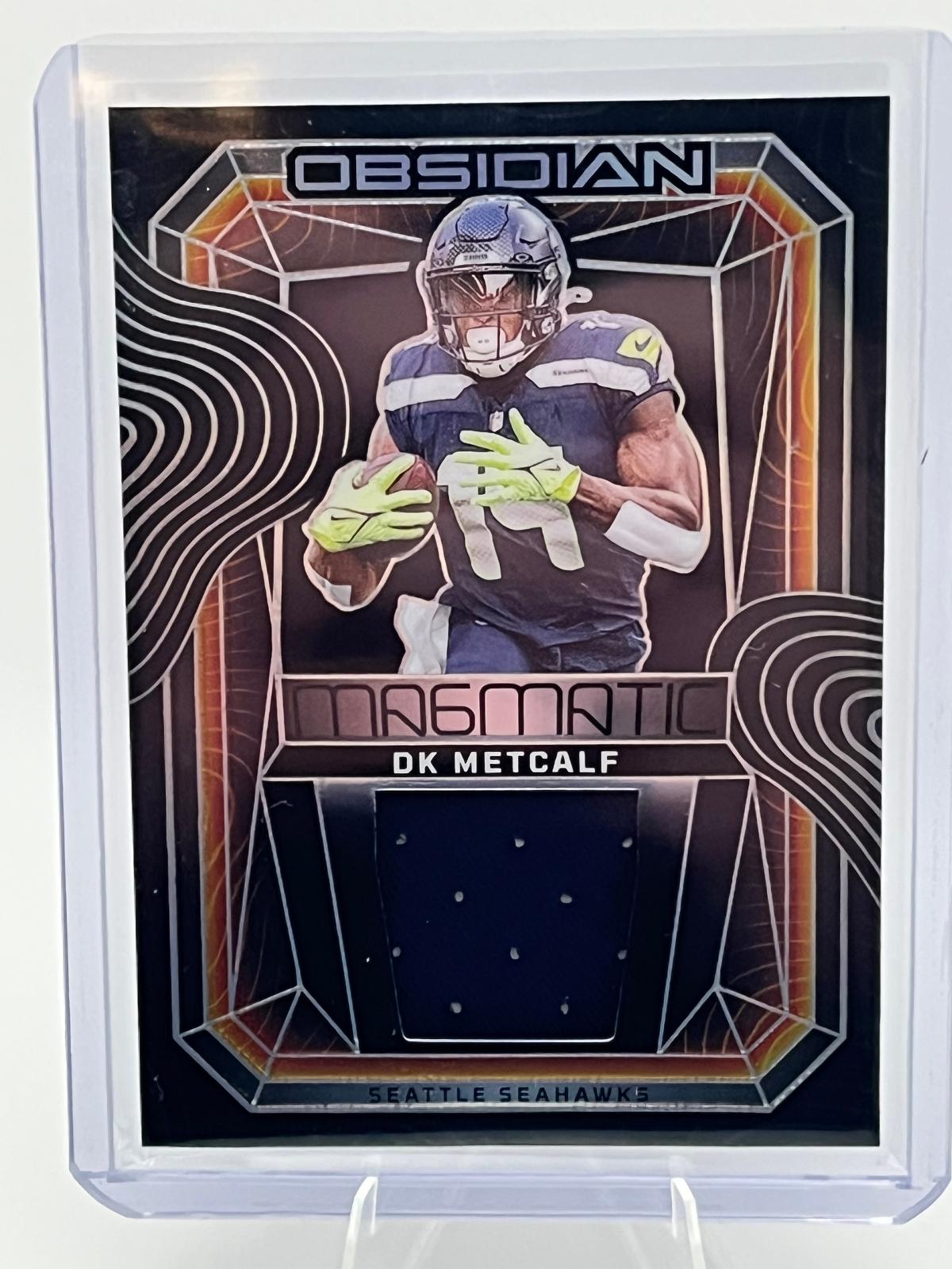 DK Metcalf #4 Football Cards 2024 Panini Obsidian Magmatic Memorabilia