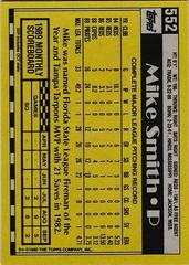 Back Of Card | Mike Smith Baseball Cards 1990 Topps