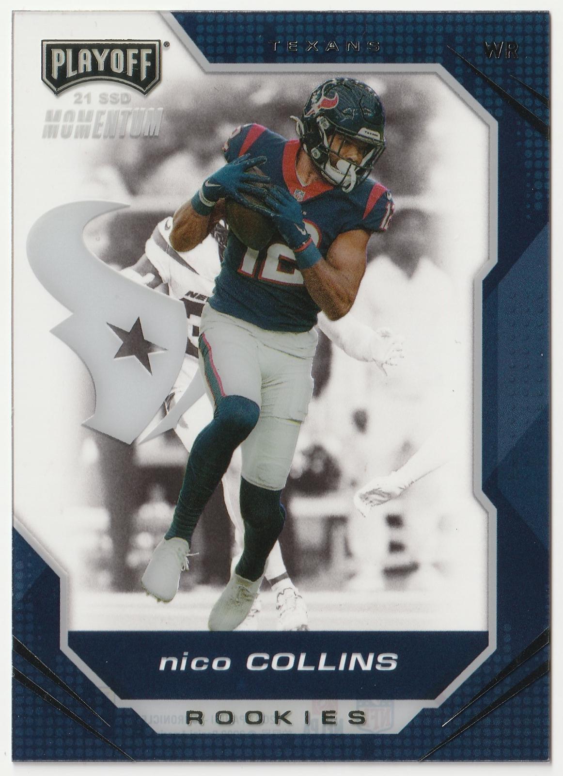 Nico Collins #PMR-24 Football Cards 2021 Panini Chronicles Playoff Momentum Rookies
