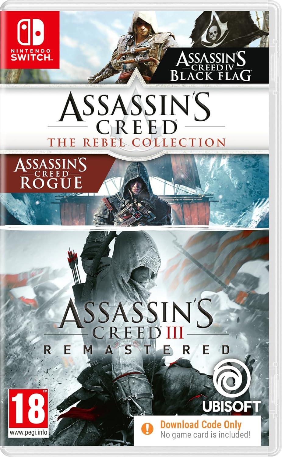 Carátula de Assassin's Creed: The Rebel Collection + AC 3 para Switch (edición PAL España)