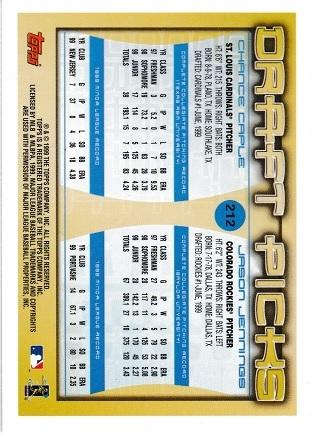 Chance Caple, Jason Jennings #212 Prices [Rookie] | 2000 Topps ...