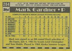 Back Of Card | Mark Gardner Baseball Cards 1990 Topps