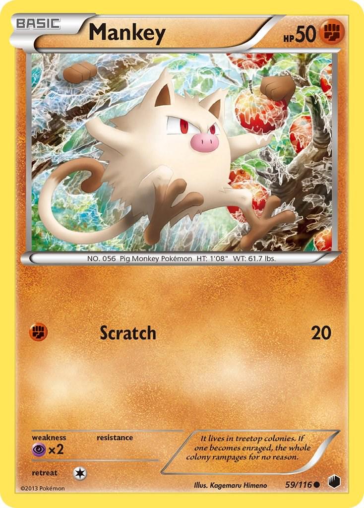 Mankey #59 Pokemon Plasma Freeze