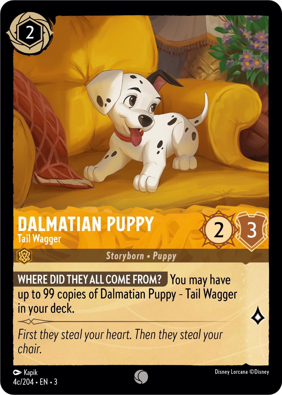 Dalmatian Puppy - Tail Wagger #4c Lorcana Into the Inklands