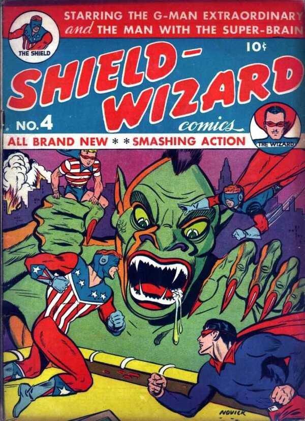 Shield-Wizard Comics #4 (1941) Comic Books Shield-Wizard Comics