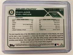 Back Of Card | Oakland Athletics [Black] Baseball Cards 2023 Topps