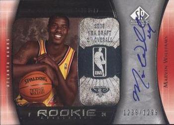Marvin Williams #92 2005-06 SP Authentic Basketball