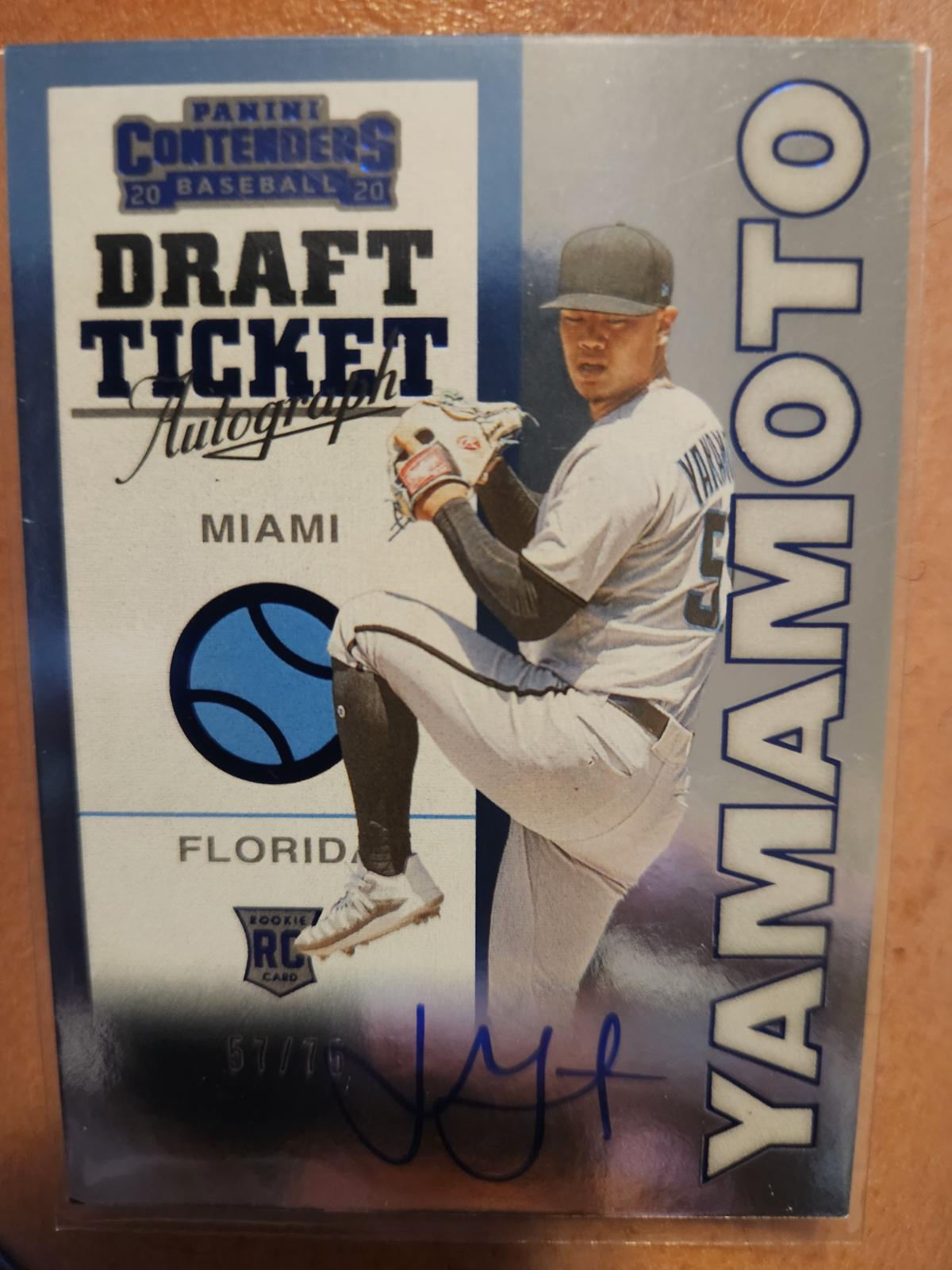 Jordan Yamamoto #98RT-JT Baseball Cards 2020 Panini Contenders Draft Pick Ticket Autographs
