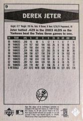 Derek Jeter #9 [Back]  | Derek Jeter Baseball Cards 2004 Upper Deck Vintage