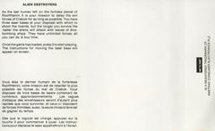 Full Cover Back | Alien Destroyer ZX Spectrum