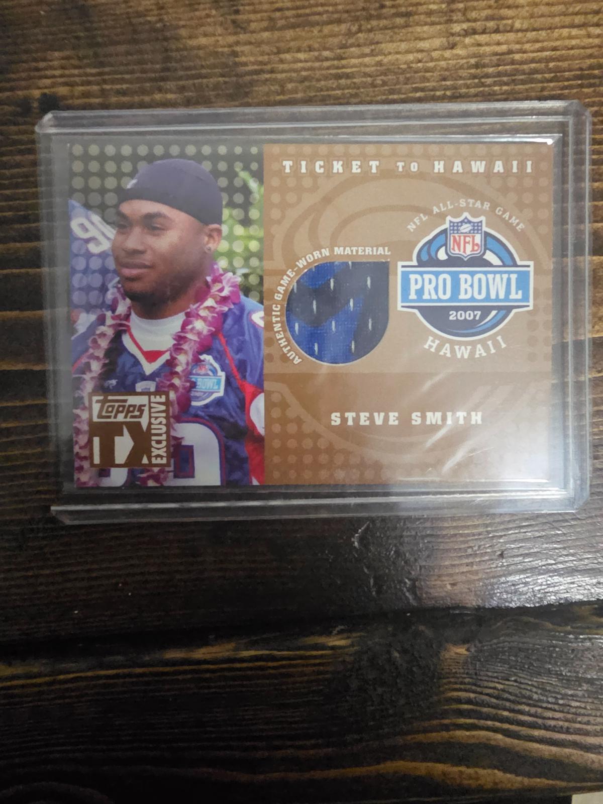 Steve Smith #HAJ-SS Football Cards 2007 Topps TX Exclusive Ticket to Hawaii Jersey