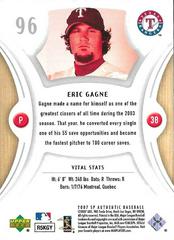 Card Back | Eric Gagne Baseball Cards 2007 SP Authentic