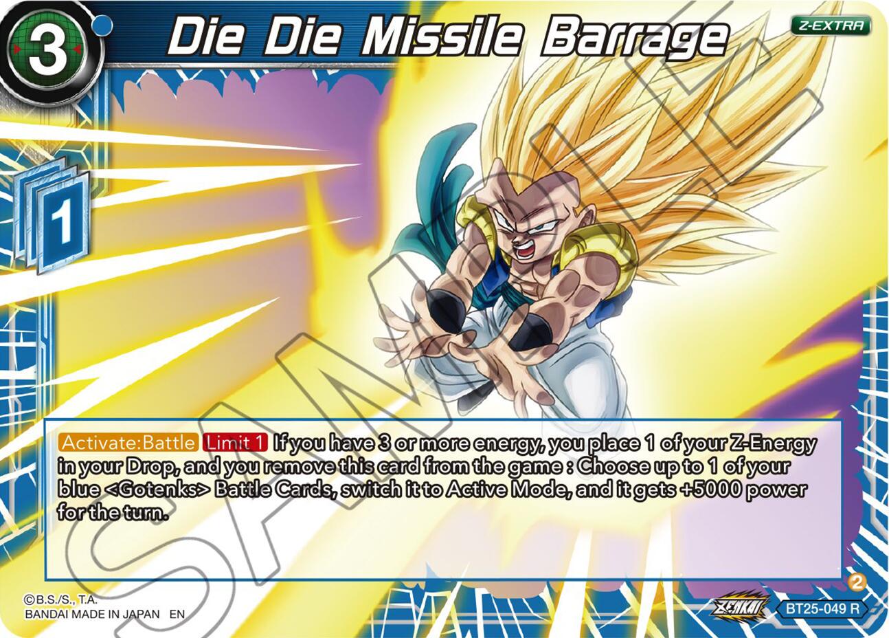 Die Die Missile Barrage BT25-049 Dragon Ball Super Legend of the Dragon Balls