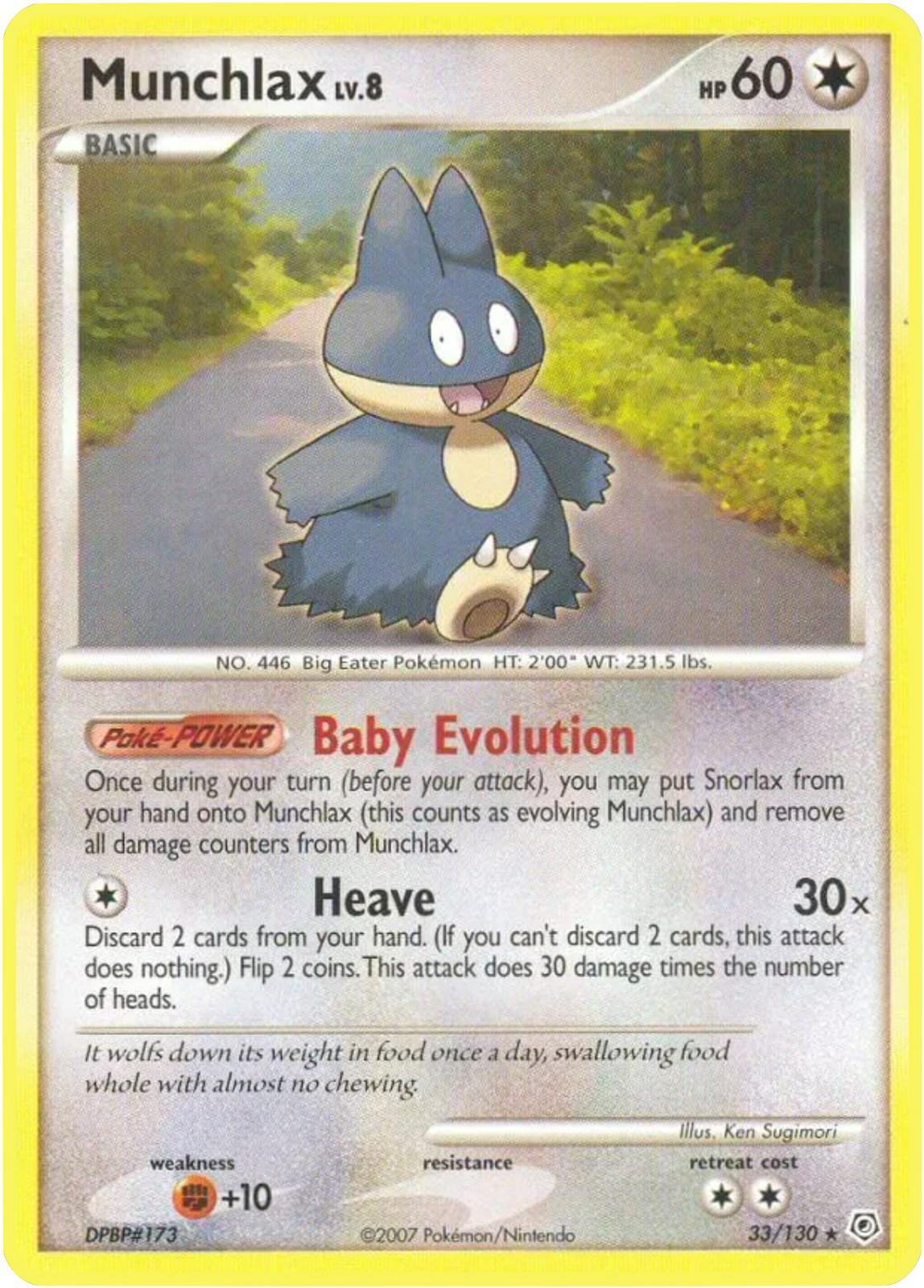 Munchlax #33 Pokemon Diamond & Pearl