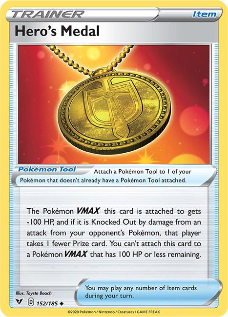 Hero's Medal #152 Pokemon Vivid Voltage