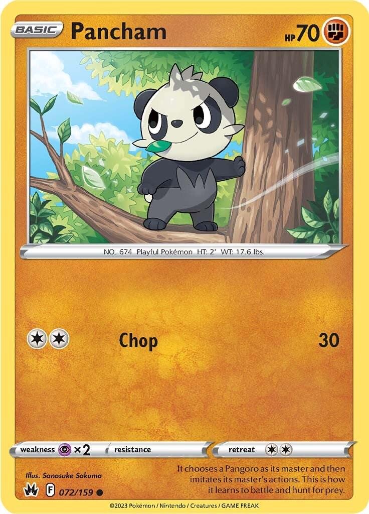 Pancham #72 Pokemon Crown Zenith