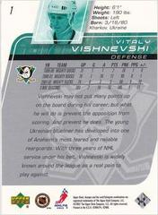 Back Of Card | Vitaly Vishnevski Hockey Cards 2002 Upper Deck