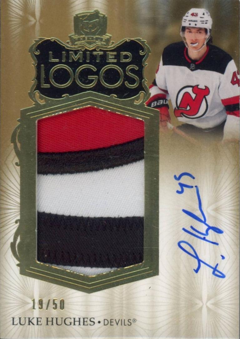 Luke Hughes #LL-LH 2023 Upper Deck The Cup Limited Logos Auto Patch Hockey