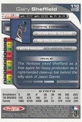 Back Of Card Gary Sheffield 110 | Gary Sheffield Baseball Cards 2004 Topps Total