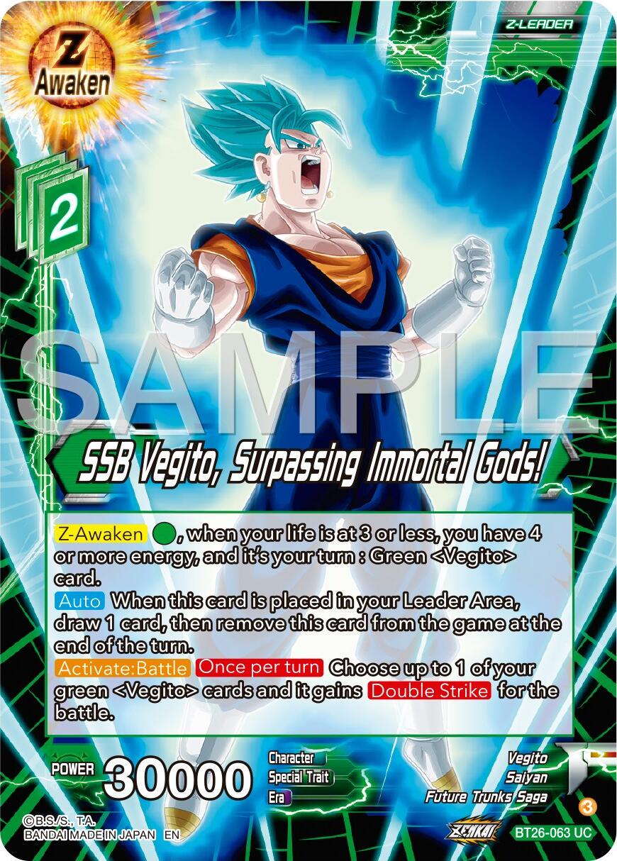 SSB Vegito, Surpassing Immortal Gods! BT26-063 Dragon Ball Super Ultimate Advent