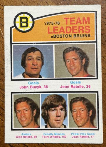 Bruins Team Leaders #381 Hockey Cards 1976 O-Pee-Chee