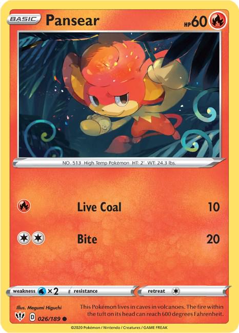 Pansear #26 Pokemon Darkness Ablaze