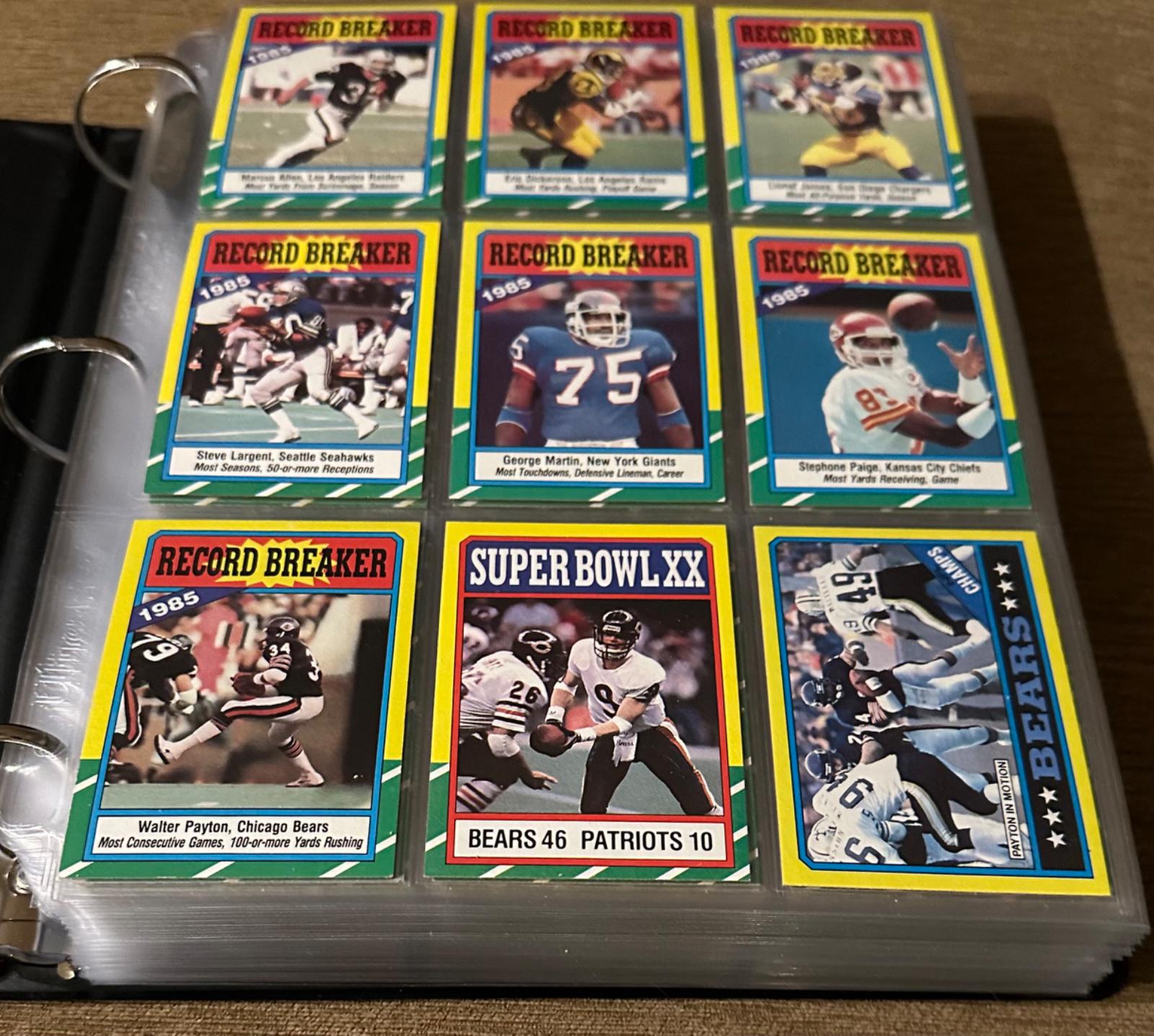 Complete Set Football Cards 1986 Topps