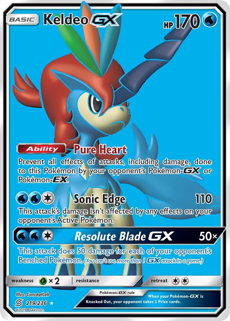 Keldeo GX #219 Pokemon Unified Minds