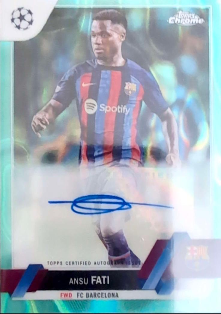 Ansu Fati #CA-AF Soccer Cards 2022 Topps Chrome UEFA Club Competitions Autographs