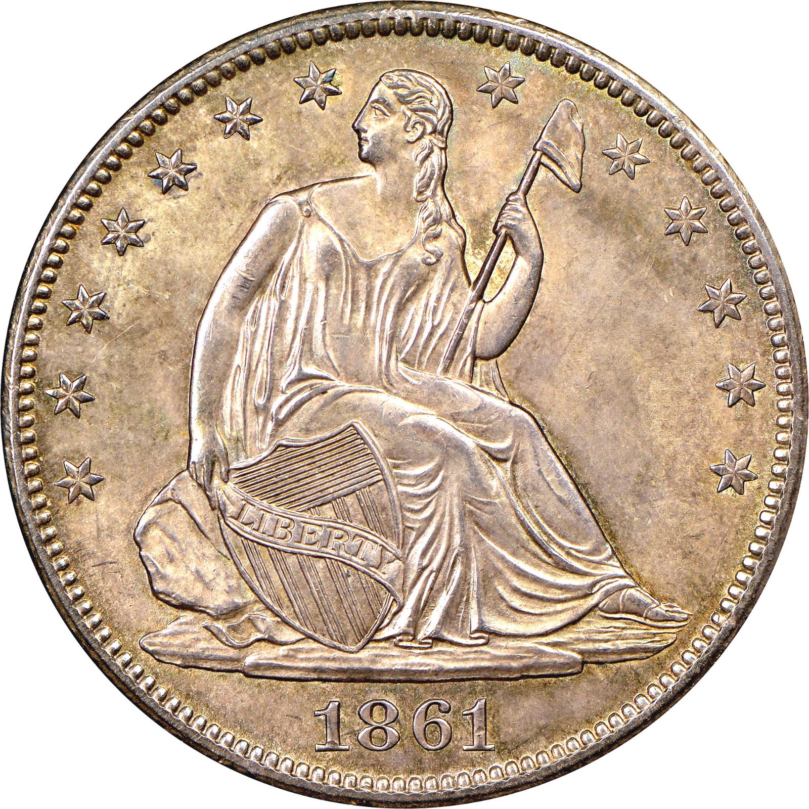 1861 O Coins Seated Liberty Half Dollar