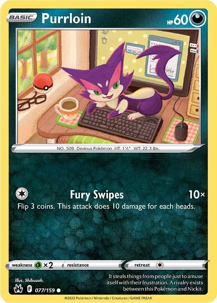 Purrloin #77 Pokemon Crown Zenith