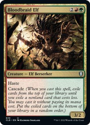 Bloodbraid Elf #839 Magic Commander Legends: Battle for Baldur's Gate