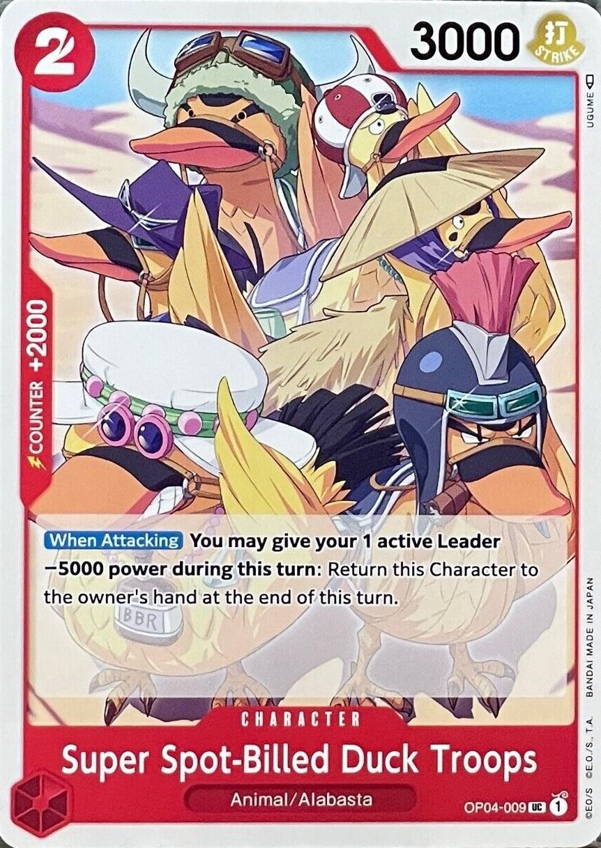 Super Spot-Billed Duck Troops OP04-009 One Piece Kingdoms of Intrigue