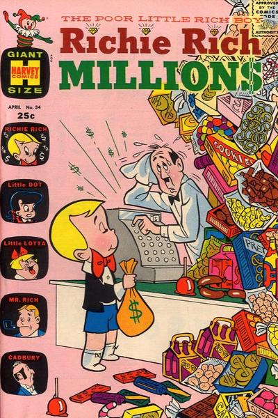 Richie Rich Millions #34 (1969) Comic Books Richie Rich Millions