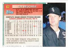 Back Of Card | Tim Belcher Baseball Cards 1994 Topps