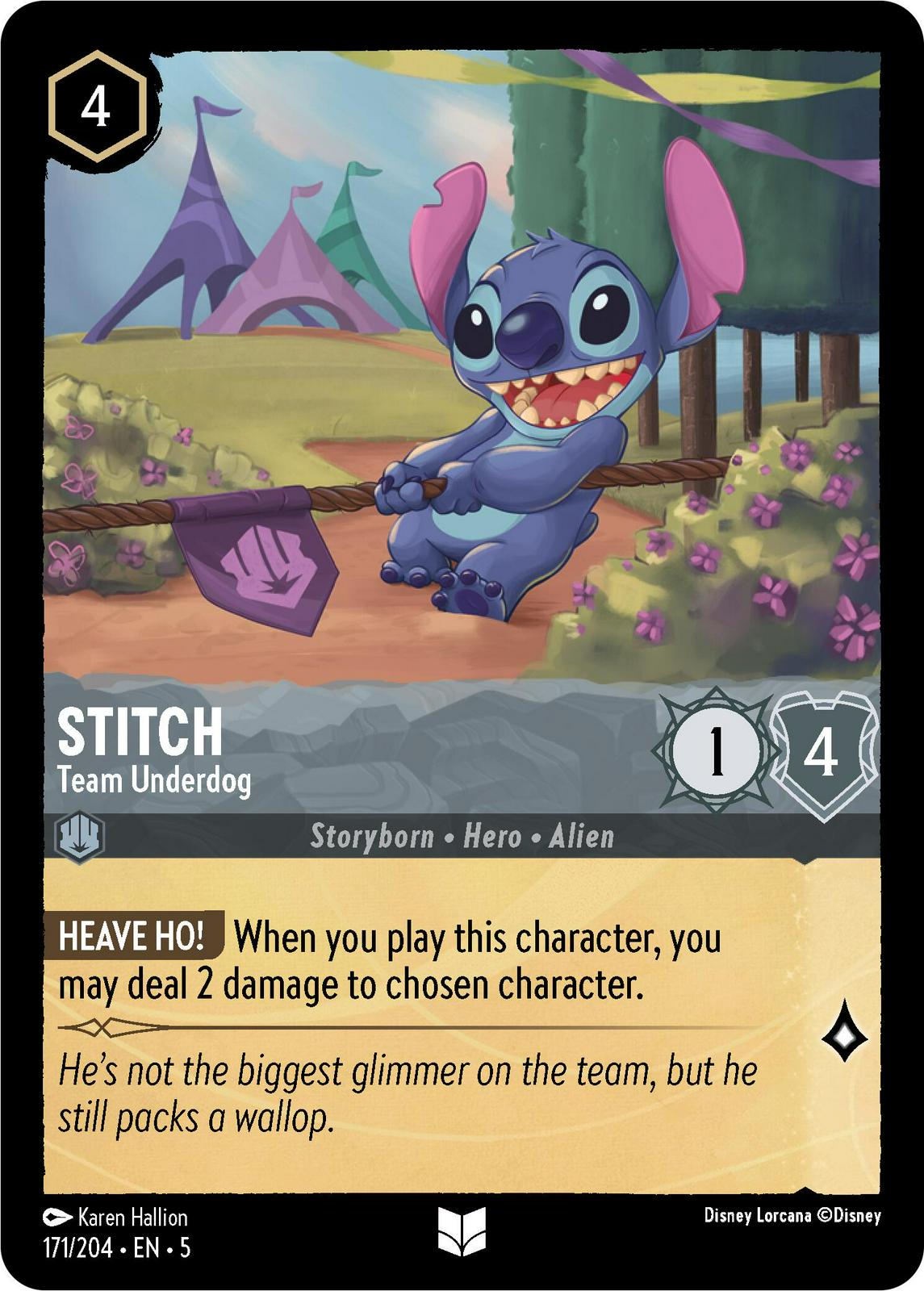 Stitch - Team Underdog #171 Lorcana Shimmering Skies