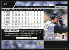 Back | Dave Hollins Baseball Cards 1999 Upper Deck