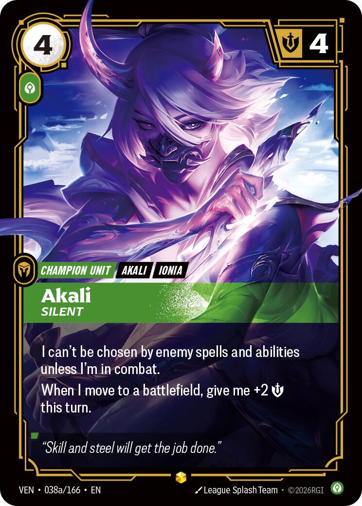 Akali, Silent [Alternate Art] #38a Prices | Riftbound Vendetta
