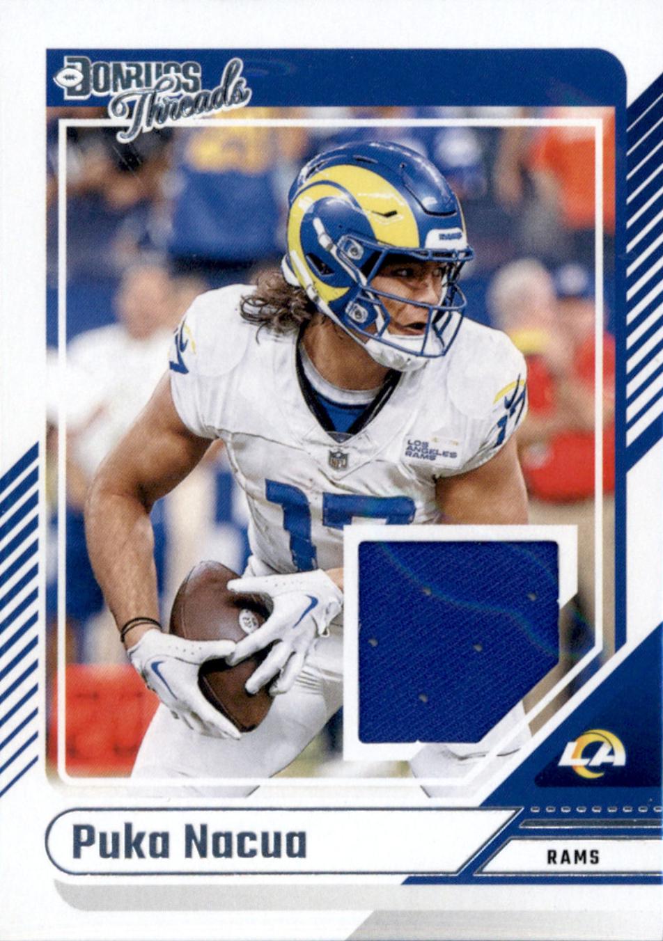 Puka Nacua #DTH-PNU Football Cards 2024 Panini Donruss Threads
