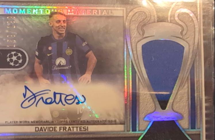 David Frattesi #MMJA-DF Soccer Cards 2023 Topps Museum UCL Momentous Material Jumbo Autograph