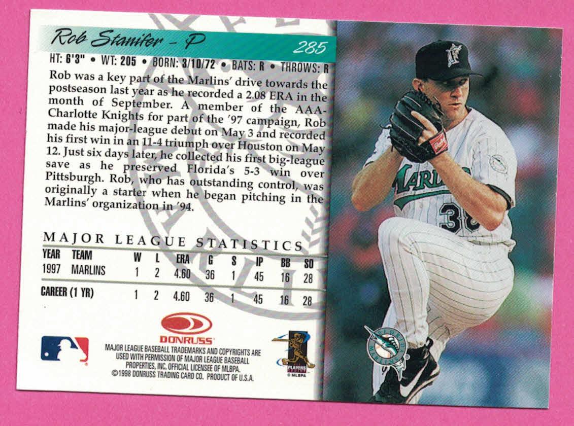 ROB STANIFER #285 Prices [Rookie] | 1998 Donruss | Baseball Cards