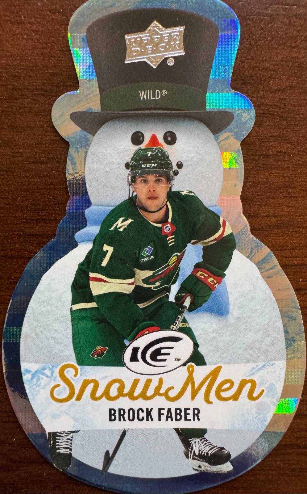 Brock Faber #SM-27 Hockey Cards 2023 Upper Deck Ice Hockey Snow Men
