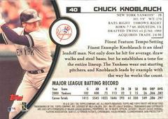 Back | Chuck Knoblauch Baseball Cards 2001 Finest