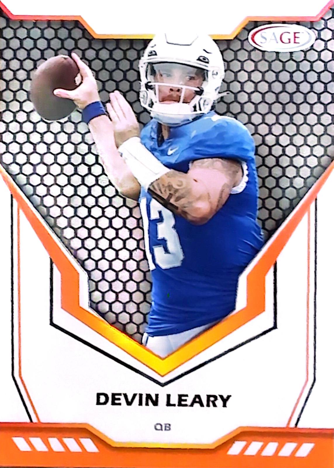 Devin Leary #3 Football Cards 2024 Sage HIT