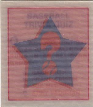 Baseball Trivia Quiz #113 1986 Sportflics Magic Motion Trivia Quiz Baseball