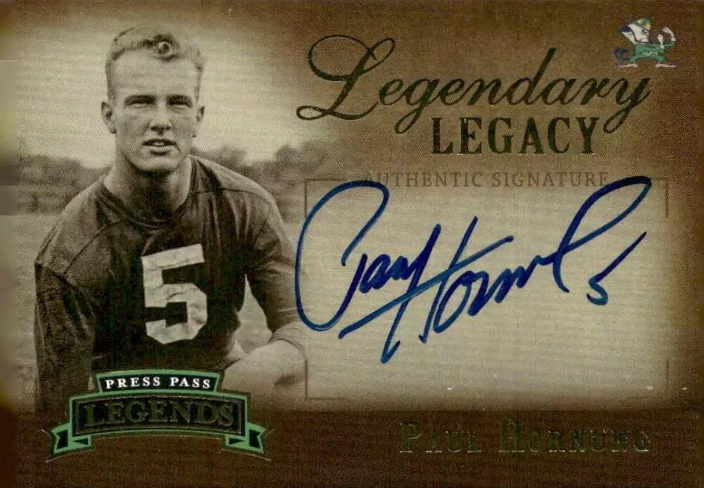 Paul Hornung #LL-PH 2007 Press Pass Legends Legendary Legacy Autograph Football